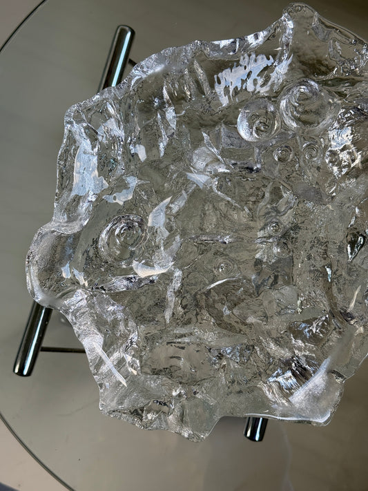 Skulpturel, massiv glasskål - large udgave