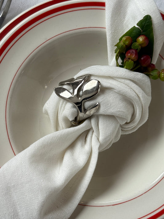 Servietringe med bladform, 4 stk.