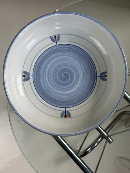 Stor Søholm serveringsskål i blå/hvid keramik