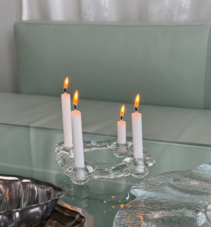 Pukeberg lysestage i glas, svensk design
