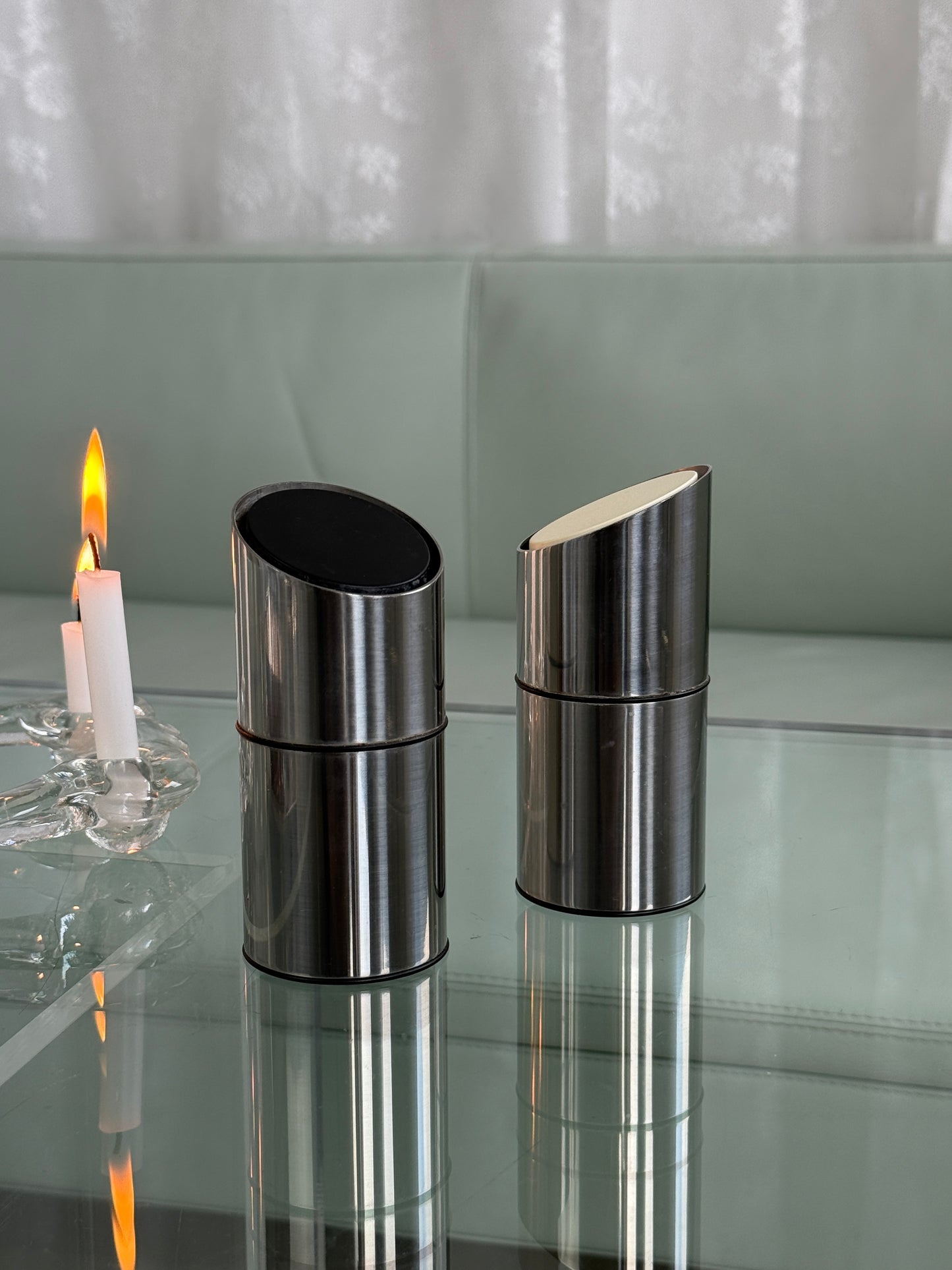 Georg Jensen salt - og pebersæt, rustfrit stål