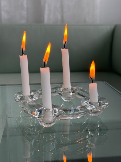Pukeberg lysestage i glas, svensk design