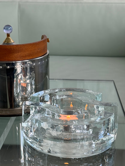 Glas lysholder / varmer, skulpturelt design