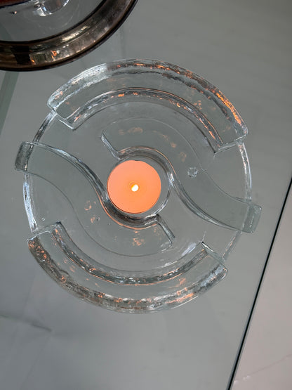 Glas lysholder / varmer, skulpturelt design
