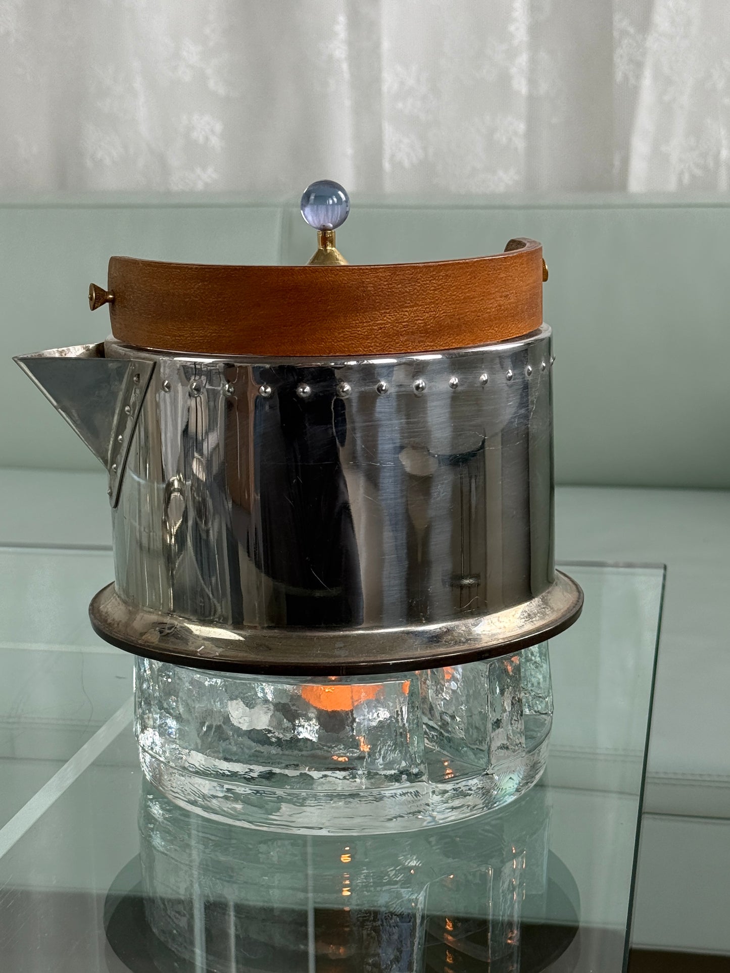Glas lysholder / varmer, skulpturelt design