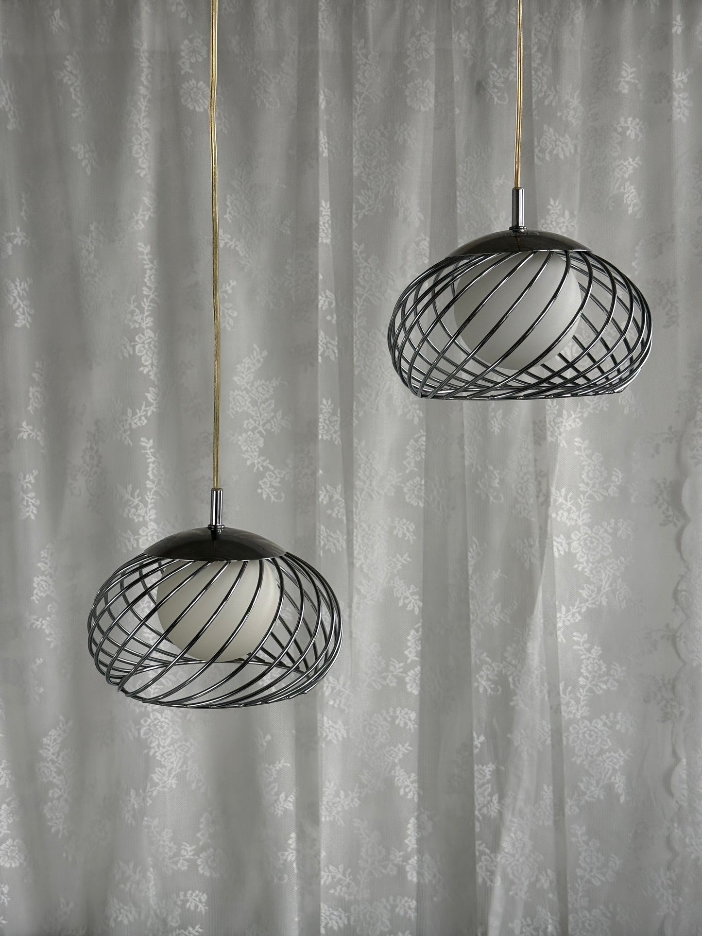 Pendellampe med spiralskærm, 2 stk