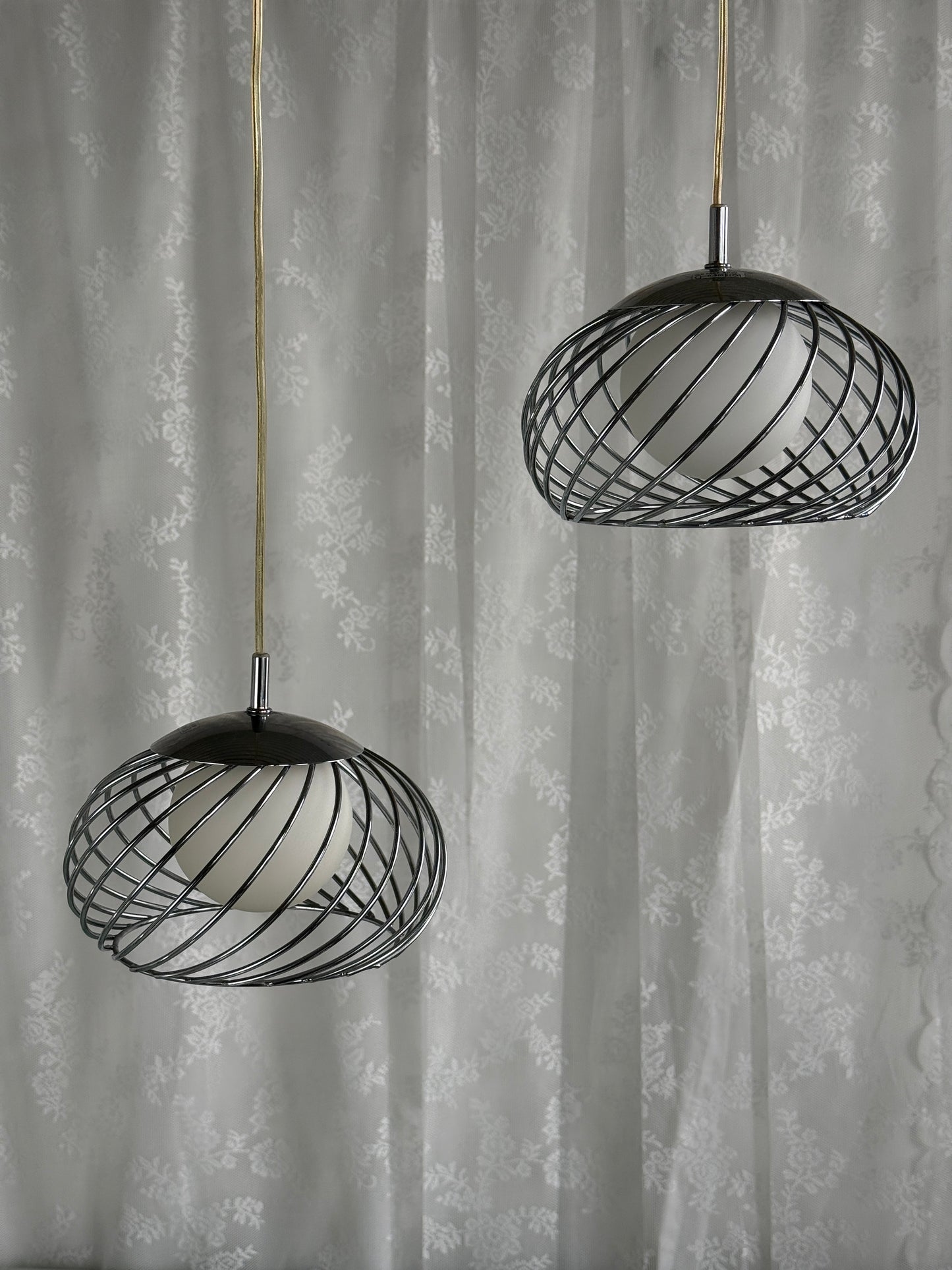 Pendellampe med spiralskærm, 2 stk