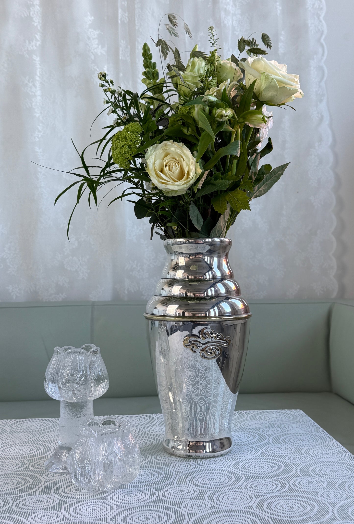 Vintage vase i sølvplet