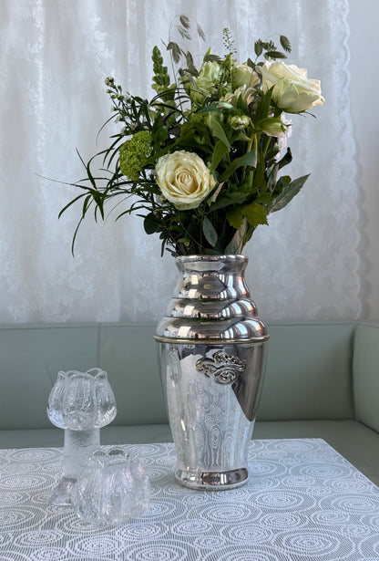Vintage vase i sølvplet