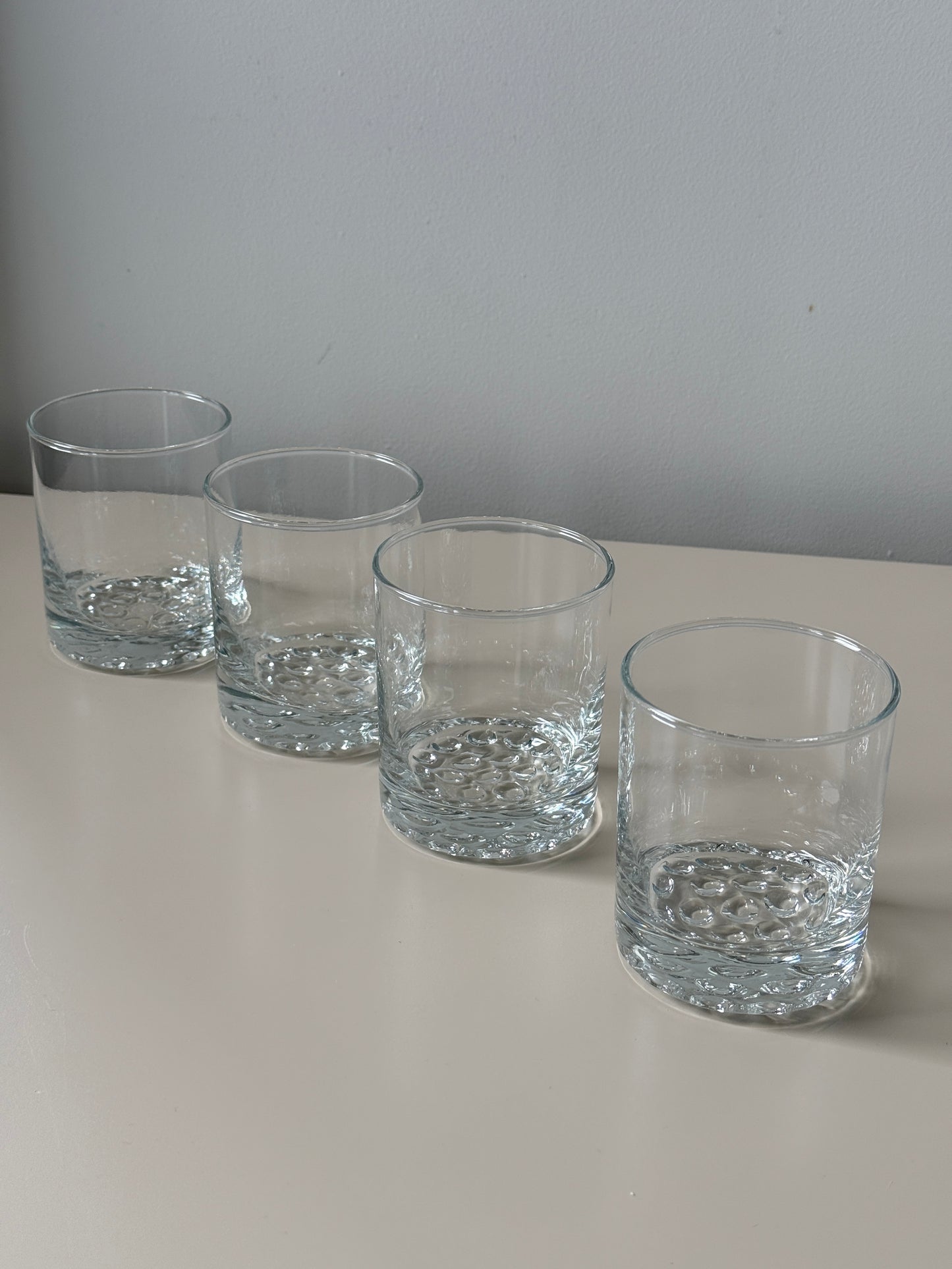 Vandglas med boblende bund - sæt á 4