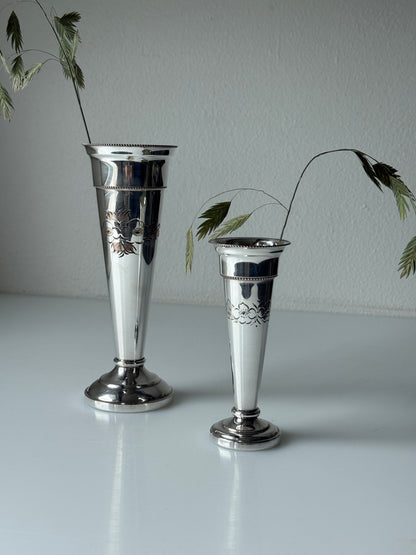 Trompetvase, sølvbelagt