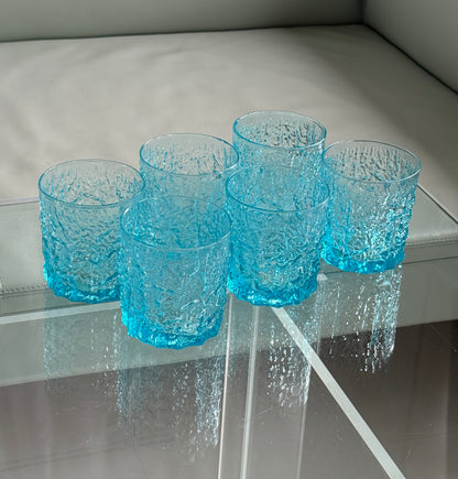 Turkise strukturglas, highball & whiskeyglas