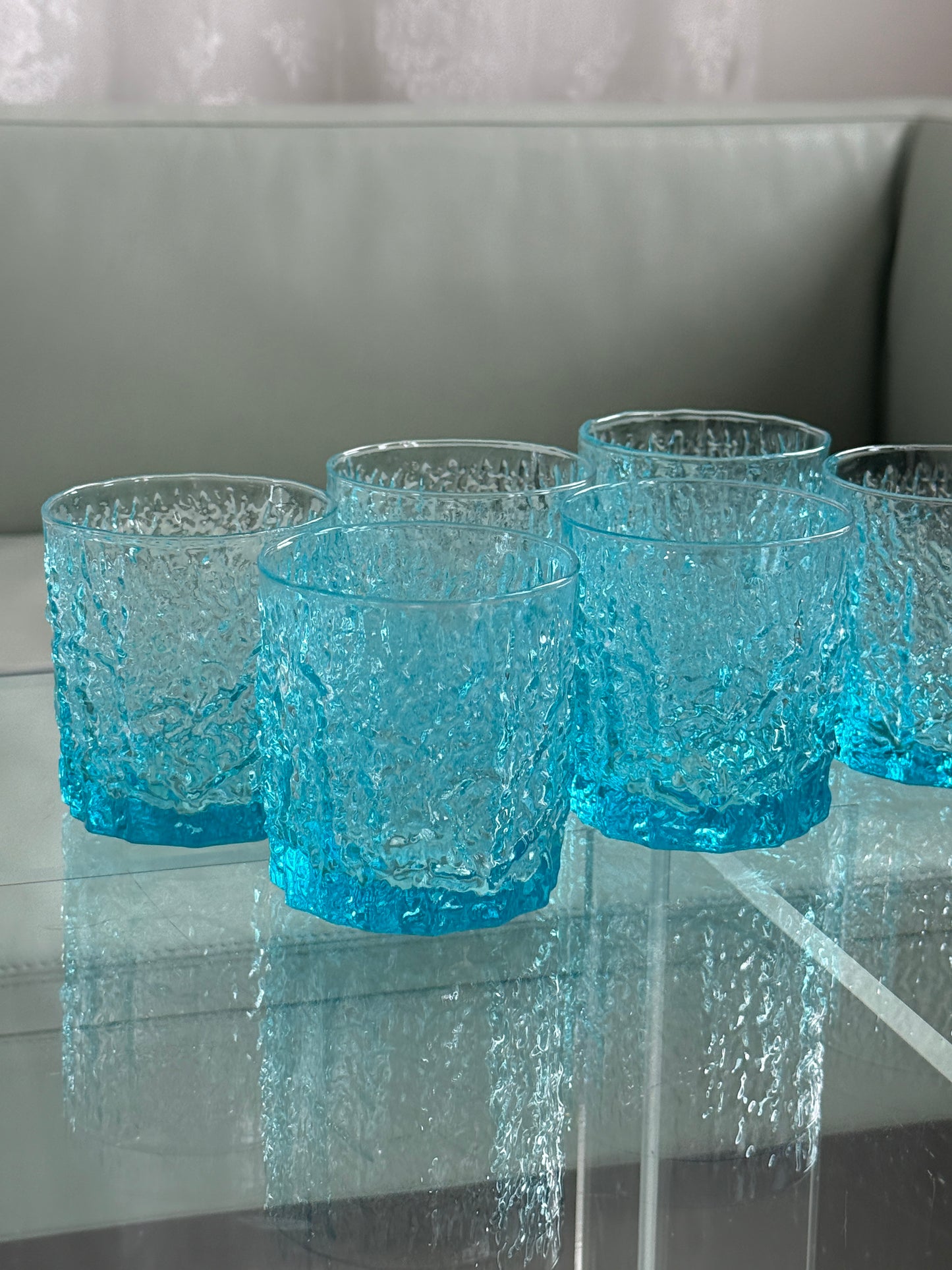 Turkise strukturglas, highball & whiskeyglas