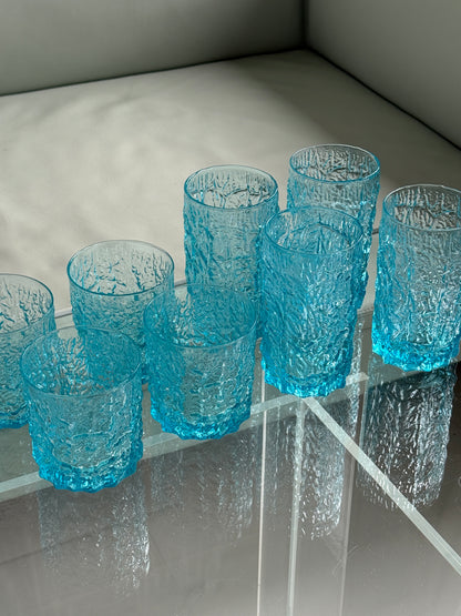 Turkise strukturglas, highball & whiskeyglas
