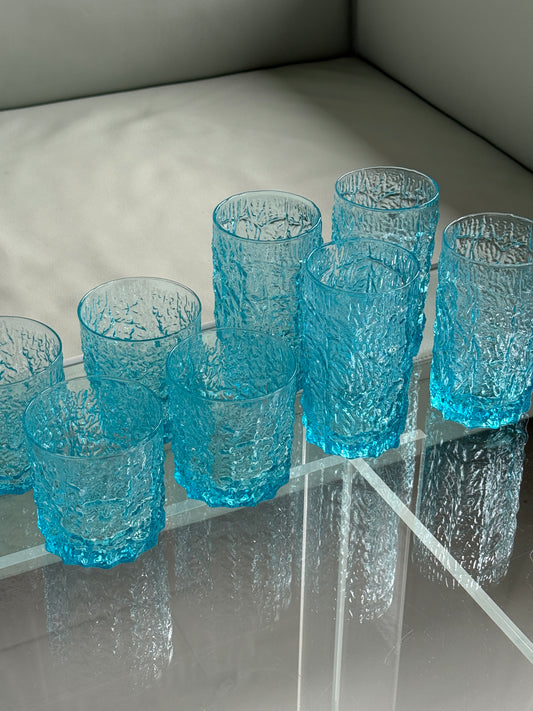 Turkise strukturglas, highball & whiskeyglas