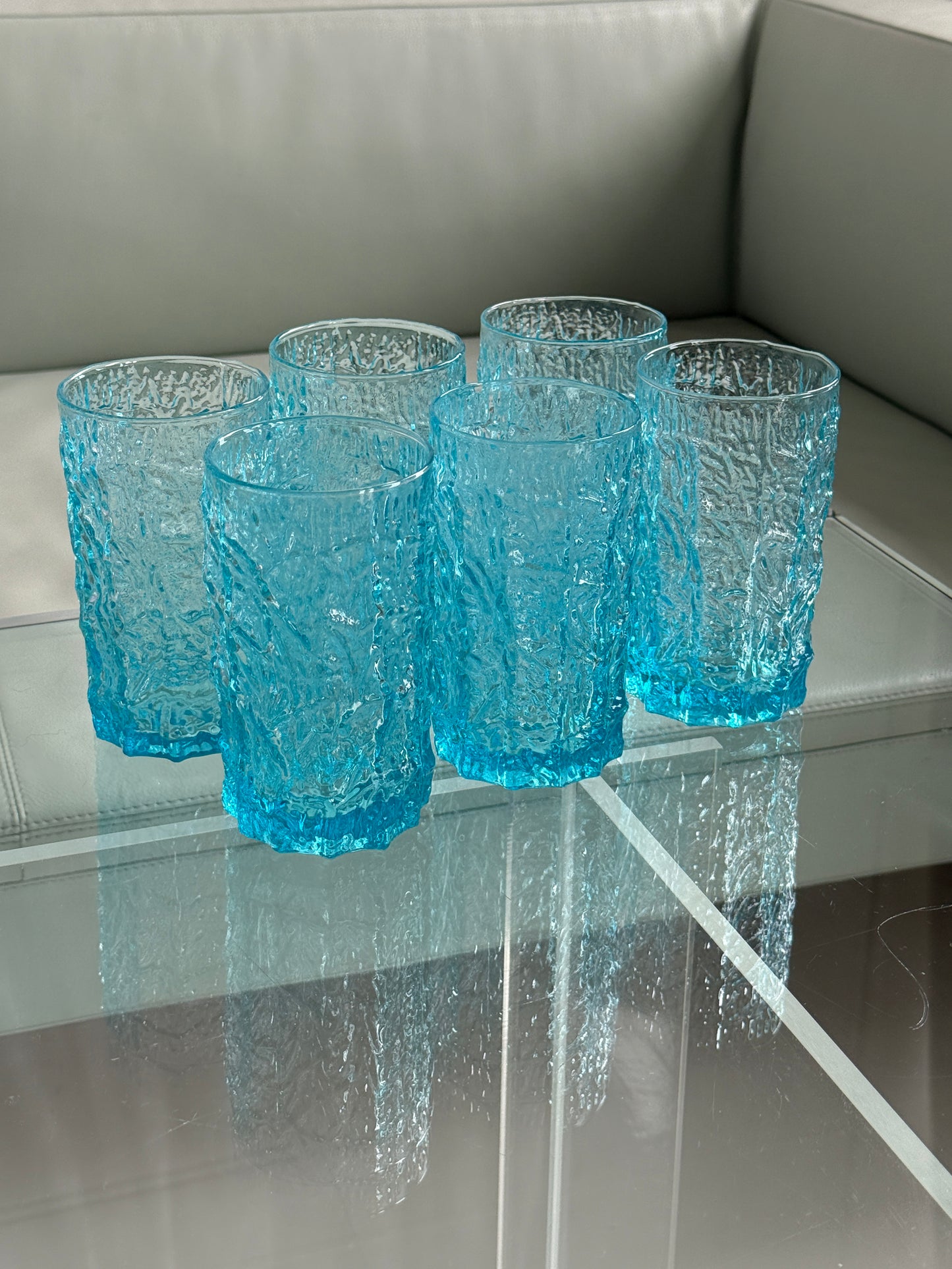 Turkise strukturglas, highball & whiskeyglas