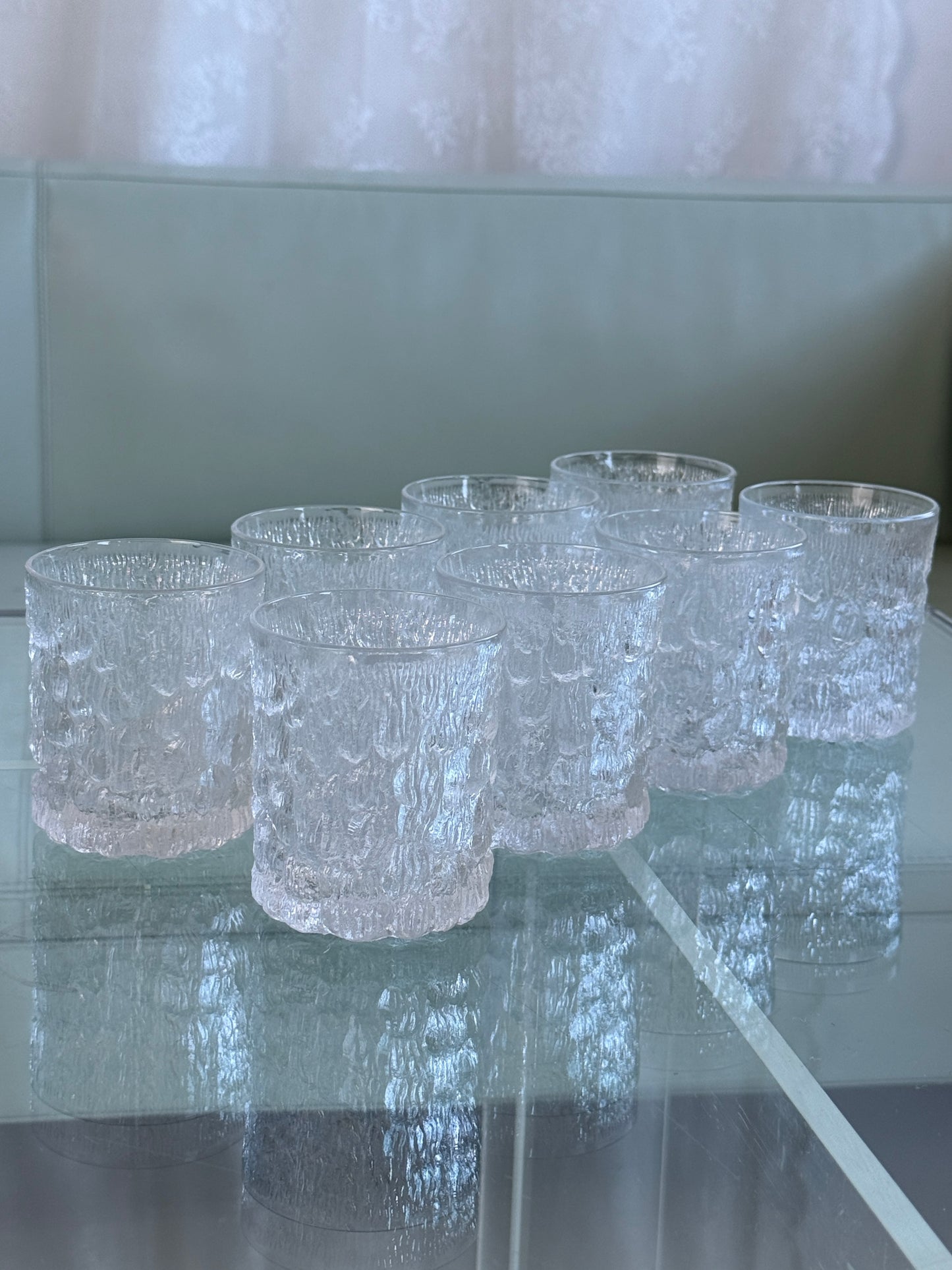 Vintage “Ice Bark” vandglas i strukturglas, fra 1970’erne