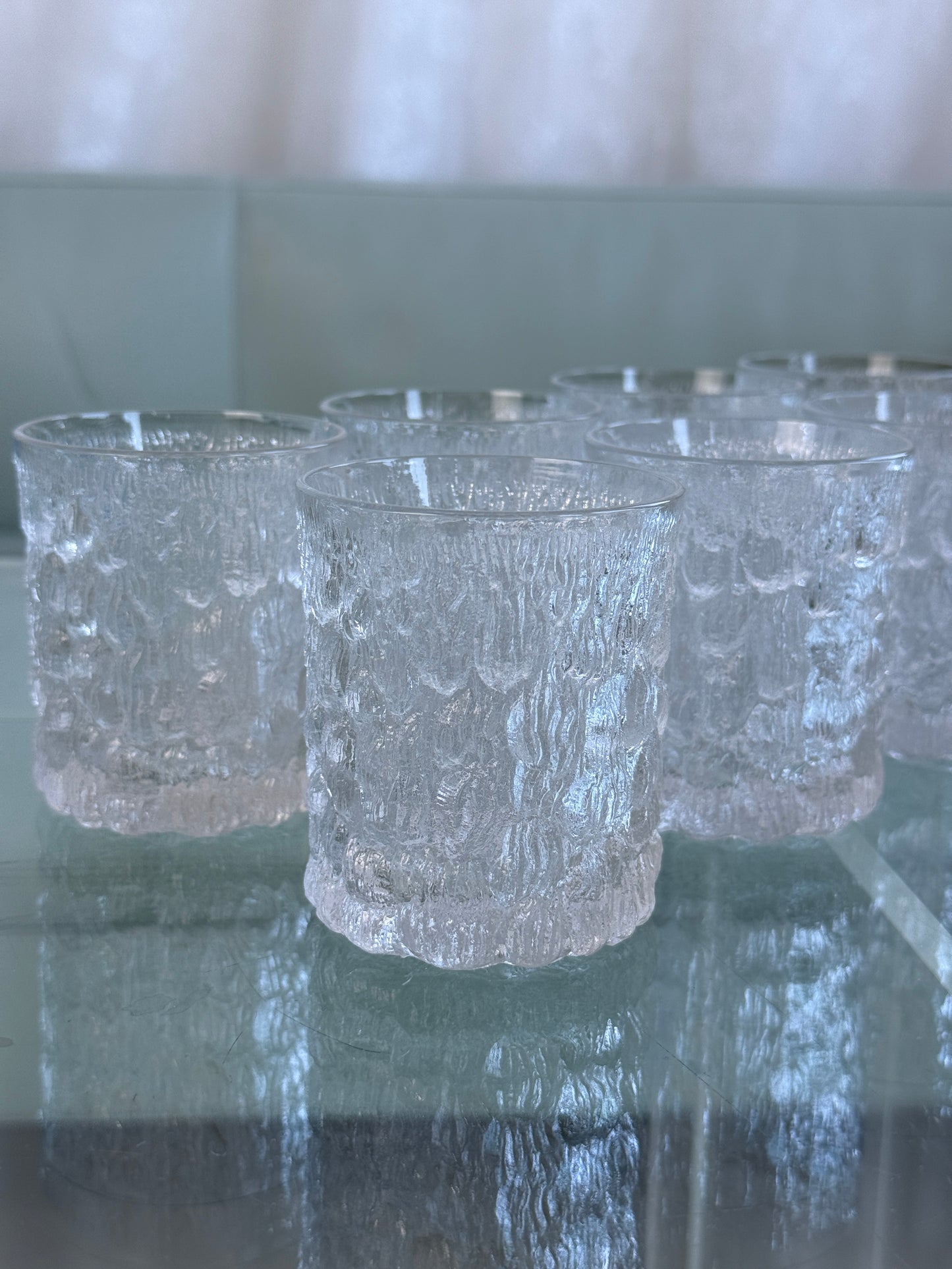 Vintage “Ice Bark” vandglas i strukturglas, fra 1970’erne
