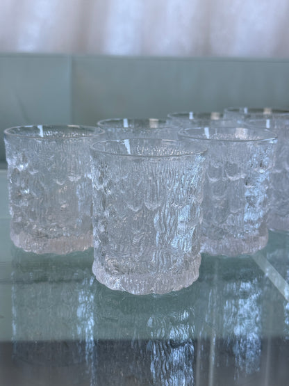 Vintage “Ice Bark” vandglas i strukturglas, fra 1970’erne