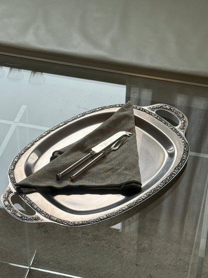 Serveringsfade i rustfrit stål, sæt med 3 stk.