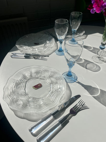 Glastallerkner med havmotiv