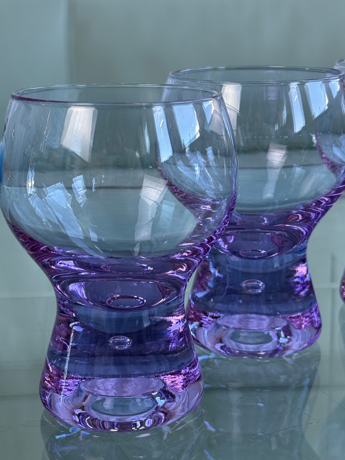 Alexandrite krystalglas i lilla/blå nuancer – sæt af 4