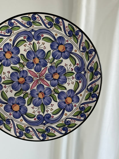 Spansk keramikophæng med håndmalede blomster, mellem