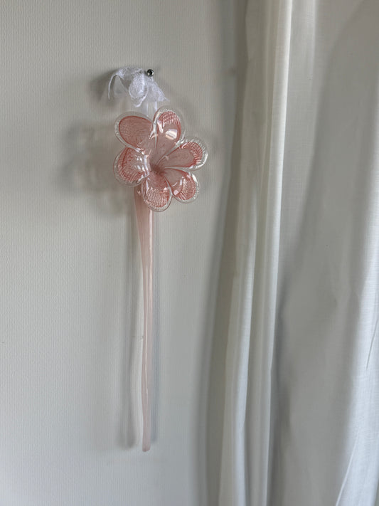 Murano glasblomst i rosa nuancer
