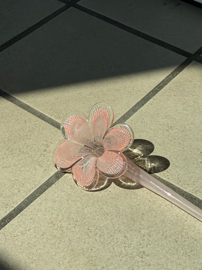 Murano glasblomst i rosa nuancer