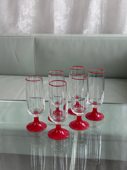Røde champagneglas – sæt med 6 stk.