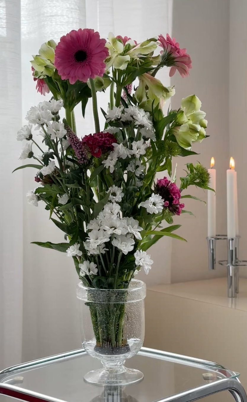 Mundblæst vase med bobler