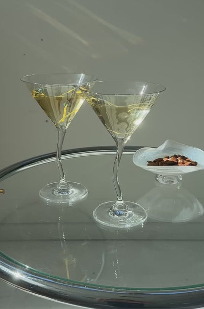 Martiniglas med snoet stilk