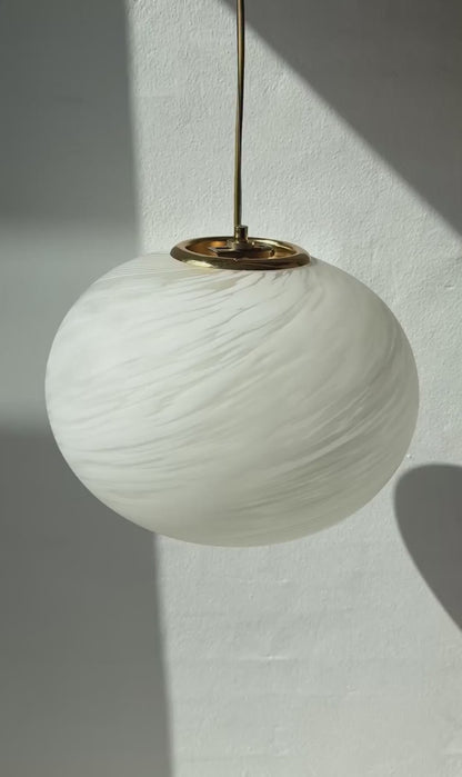 Murano pendel lampe, hvid/mat