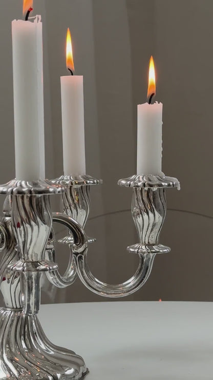 Sølvbelagt kandelaber