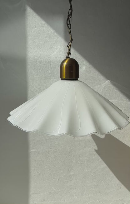Stor vintage Murano pendel, hvid