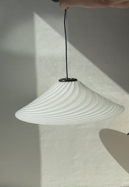 Stor Murano pendel, hvid swirl